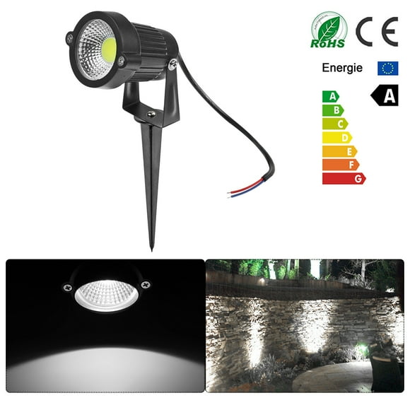 Impermeable 5 * 1W Cob Led Césped Jardín Luz De Inundación Patio Camino Proyector Lámpara Con Punta Impermeable Blanco Frío Ac 85-265V matsuzay HA024778-01