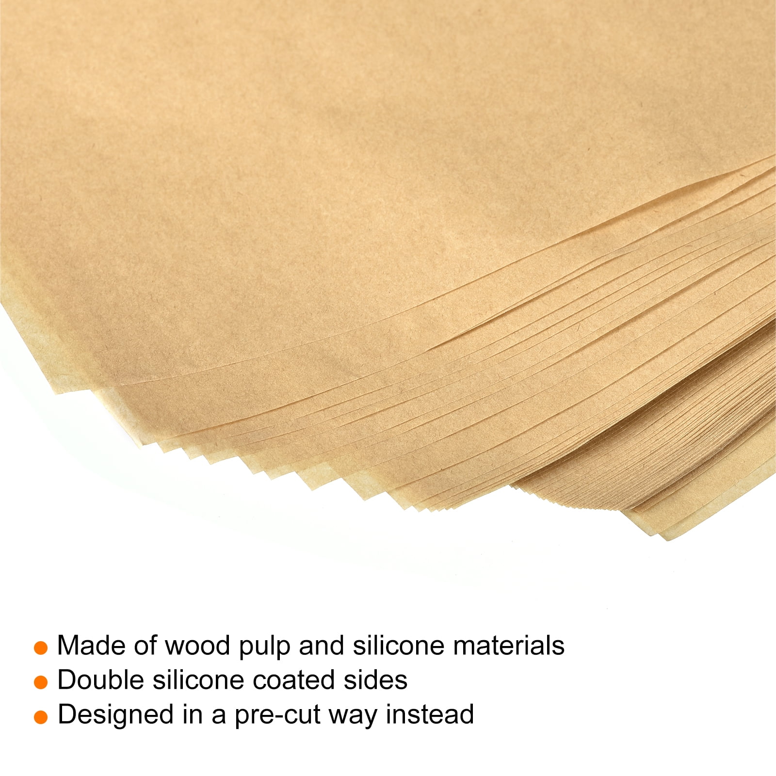 Uxcell Parchment Paper Sheets, 200pcs Non Stick Baking Paper, Air Fryer Paper for Baking/Cooking/Steaming Basket Brown