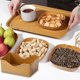 thumbnail image 5 of Platos desechables con acabado de madera | Bandejas de cartón resistentes para postres, aperitivos y cenas familiares, 5 of 6