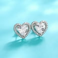 thumbnail image 6 of CILENON Clearance Cubic Zirconia Earrings Studs, Cute Heart Cz Stud Earrings White Gold 10Mm Square Teardrop Heart Halo Stud Earrings Hypoallergenic for Women(G,One Size), 6 of 6
