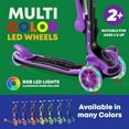 thumbnail image 6 of Kids Scooter – Foldable Seat – LED Wheel Lights Illuminate when Rolling – Children and Toddler 3 Wheel Kick Scooter – Adjustable Handlebar – Indoor and Outdoor- Purple - by Lifemaster, 6 of 7