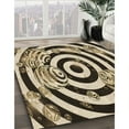 thumbnail image 3 of Ahgly Company Machine Washable Indoor Round Transitional Bakers Brown Area Rugs, 3' Round, 3 of 7