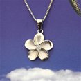 thumbnail image 3 of Gorgeous Mother Daughter Hawaiian Plumeria Matching Necklace, Sterling Silver Plumeria Flower CZ Set, N7032 Big Little Sister, Mom Daughter, 3 of 4