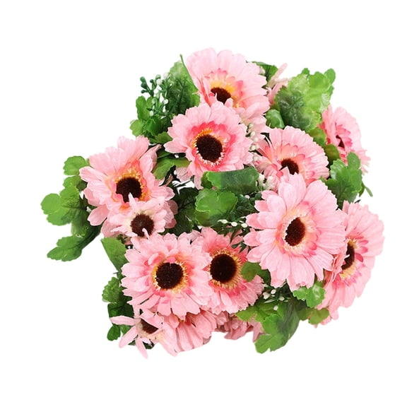 Fake Sunflowers Artificial Flowers for Outdoor Decoration Silk Faux Daisy Mums with Stems Realistic UV Resistant for Centerpiece Wedding Bouquet Office Cemetery Outdoor Indoor Home Decor