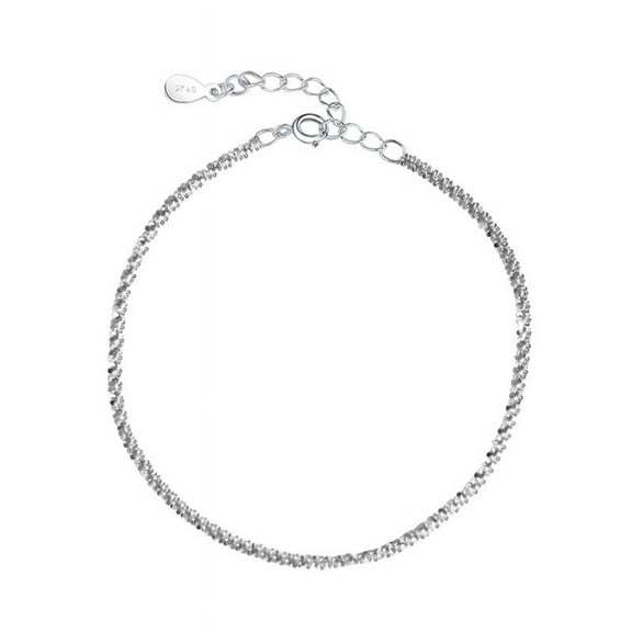 Silver Glittering Starry Sky Anklet for Ladies, a Cold Wave and Glittering Foot Accessory