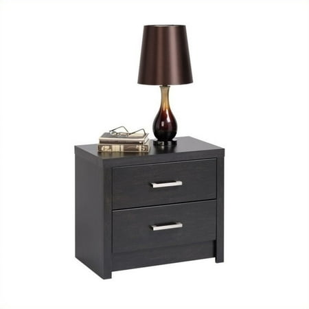Prepac District 2-Drawer Nightstand in Black Laminate