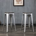 thumbnail image 2 of Carolina Classics Cormac 30" Square Counter Stool in Silver Elm (Set of 2), 2 of 2