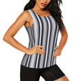 thumbnail image 2 of Zufioo Black White Gray Mexican Blanket Serape Stripes Print Women's Vest, Sleeveless Quick-drying Sports T-shirt, Suitable for Yoga, Running, Fitness-Small, 2 of 7