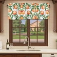 thumbnail image 6 of Summer Peach Curtain Valances for Windows, Kitchen Valance Window Treatments Panel 2 Pack, Pink Orange Fruits Botanical Green Rod Pocket Short Curtains for Bathroom Bedroom 42 x 18 Inch, 6 of 8
