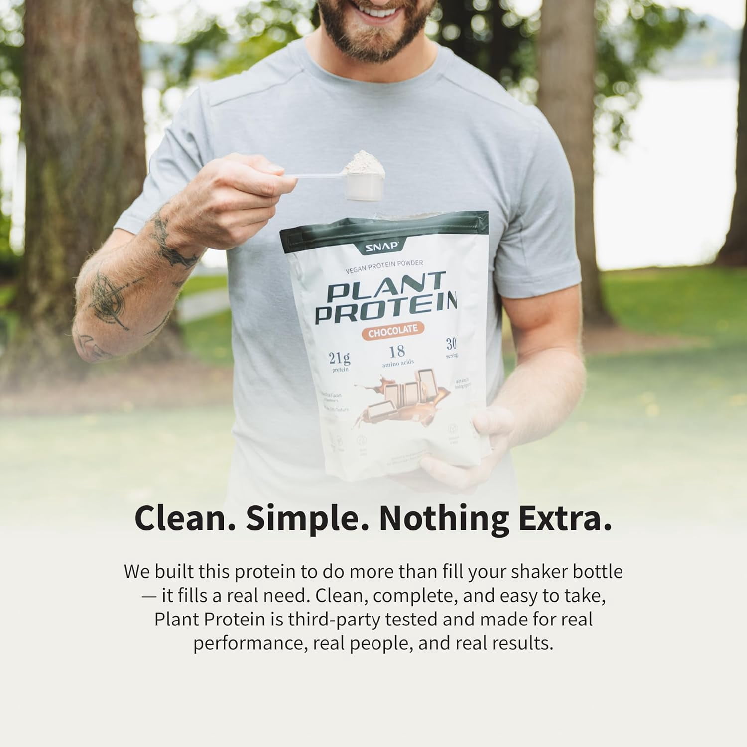 Snap Vegan 21g Protein Powder, Plant Based, Chocolate 30 Servings