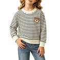 thumbnail image 4 of akafmk Girls Long Sleeve Shirts Ruffle Crew Neck Sweatshirt Pullover Embroidery Warm Base Layer Tops Fall Winter Clothes, 0-13Y, 4 of 5