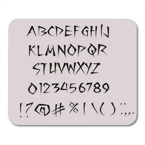 POGLIP Books Black ABC Ninja Handwriting Alphabet Calligraphy Mousepad Mouse Pad Mouse Mat 9x10 inch