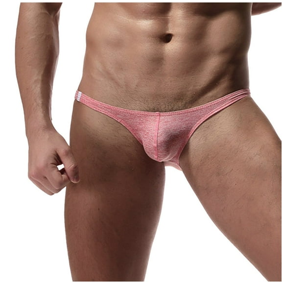 WTXUE Mens Underwear | Briefs Men U- Thin Ice Wire Low-Waisted Underpants Comfortable Underwear | 1 Piece Red XL