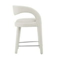 thumbnail image 3 of Counter Stool Chair, Ivory White, Fabric, Bar Pub Cafe Bistro Dining Kitchen Hospitality Restaurant, Modern Contemporary HB35929, 3 of 10