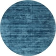 thumbnail image 1 of Ahgly Company Indoor Round Contemporary Blue Ivy Blue Abstract Area Rugs, 3' Round, 1 of 6