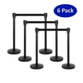 thumbnail image 2 of Retractable Belt Stanchion; Crowd Control Line-Up Queue; Matte Black; Black Belt, 2 of 2