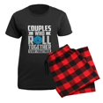 thumbnail image 5 of CafePress - Couples Who Roll Together, Stay Together V Pajamas - Women's Short Sleeve Print T-Shirt and Pants Dark Cotton Pajama Set, 5 of 7