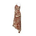 thumbnail image 3 of Ropa Playa Ocean Pacific para Mujer Vestido Largo Olanes Cuello V Sin Manga Elastico Hojas Cafe Talla EG, 3 of 4
