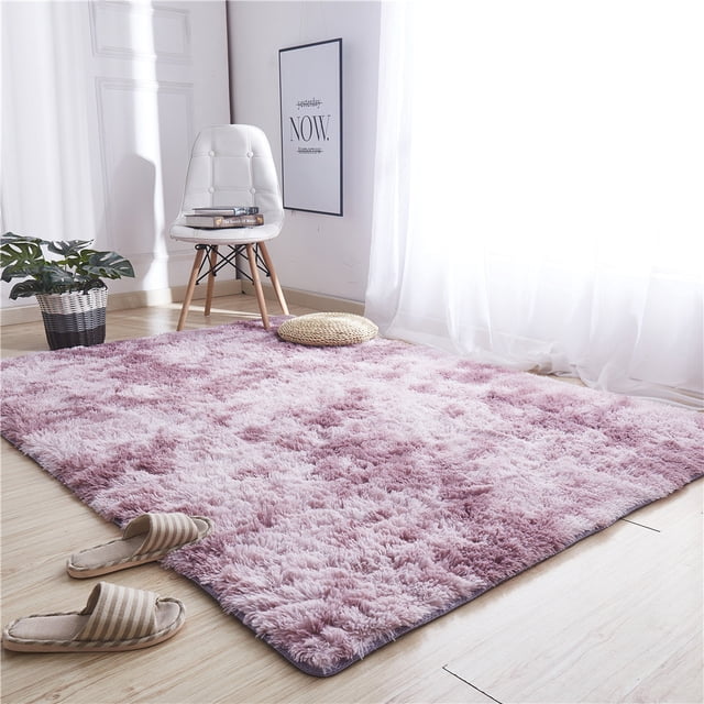 TINGXIN Shaggy Plush Area Rug, Shaggy Plush Area Rug Tie Dye Gradient for Living Room Bedroom Nursery Washable 50X200Cm Living Room Bedroom Rug, Tie Dye Gradient Rug Pink