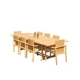 thumbnail image 4 of Grade-A Teak Dining Set: 8 Seater 9 Pc: 118" Mas Rectangle Trestle Leg Table And 8 Clipper Stacking Arm Chairs Outdoor Patio WholesaleTeak #51CP2509, 4 of 6