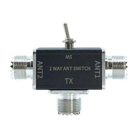 2 Way Manual Coaxial Antenna Switches Connector 100W 0-50MHz 1 Input & 2 Outputs with OFF/Ground Protection A