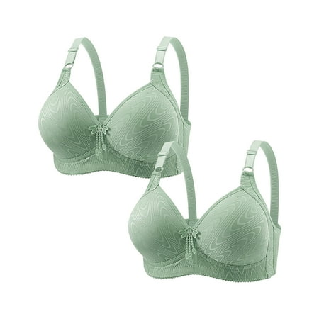 HCURIBAD Clearance! Bras for Women No Underwire Adjustable Bras Full Coverage Support Bralette Plus Size Everyday Bra Pack Of 2 Wireless Bras  Push up Bra  Backless Bra  Bras for Women Green S