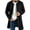 Black, variant on Men Long Coat Button Long Sleeve Thin Fleece Jacket with Pocket,Loose Windproof Fall Winter Daily Casual Comfy Wear,Mid Length Style,Green,L