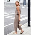 thumbnail image 5 of Czanzd Women's Cotton Gingham Two-Piece Outfit,Khaki,Size S, 5 of 6