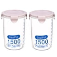 thumbnail image 2 of Toystoory Plástico Sellado Latas Cocina Caja Almacenaje Transparente Food Bote Keep Fresh Organizadores de utensilios de cocina rosado SG Toystoory HA0062-10B, 2 of 6