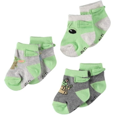 STAR WARS Baby Boys Mandalorian The Child 3-Pack Booties - Baby Yoda Baby Socks Multipack 3-Pack, 0-12 Months