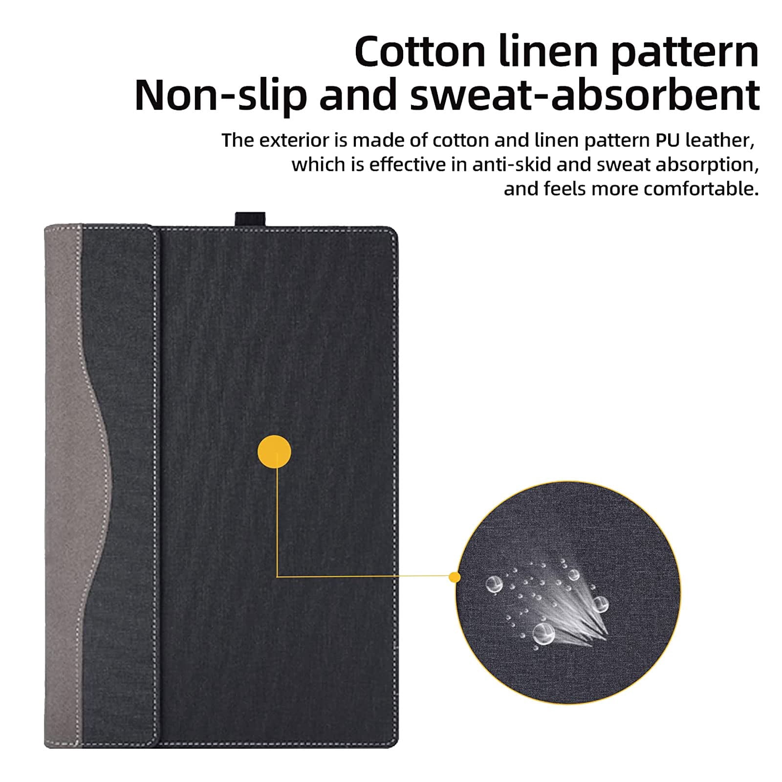 Laptop Cover Case for HP 14-DQxxxx / 14-DRxxxx /14-FQxxxx / 14-FRxxxx Series [not Compatible with Any Other Model] 2-in-1 PU Leather Detachable Notebook Sleeve(Black)