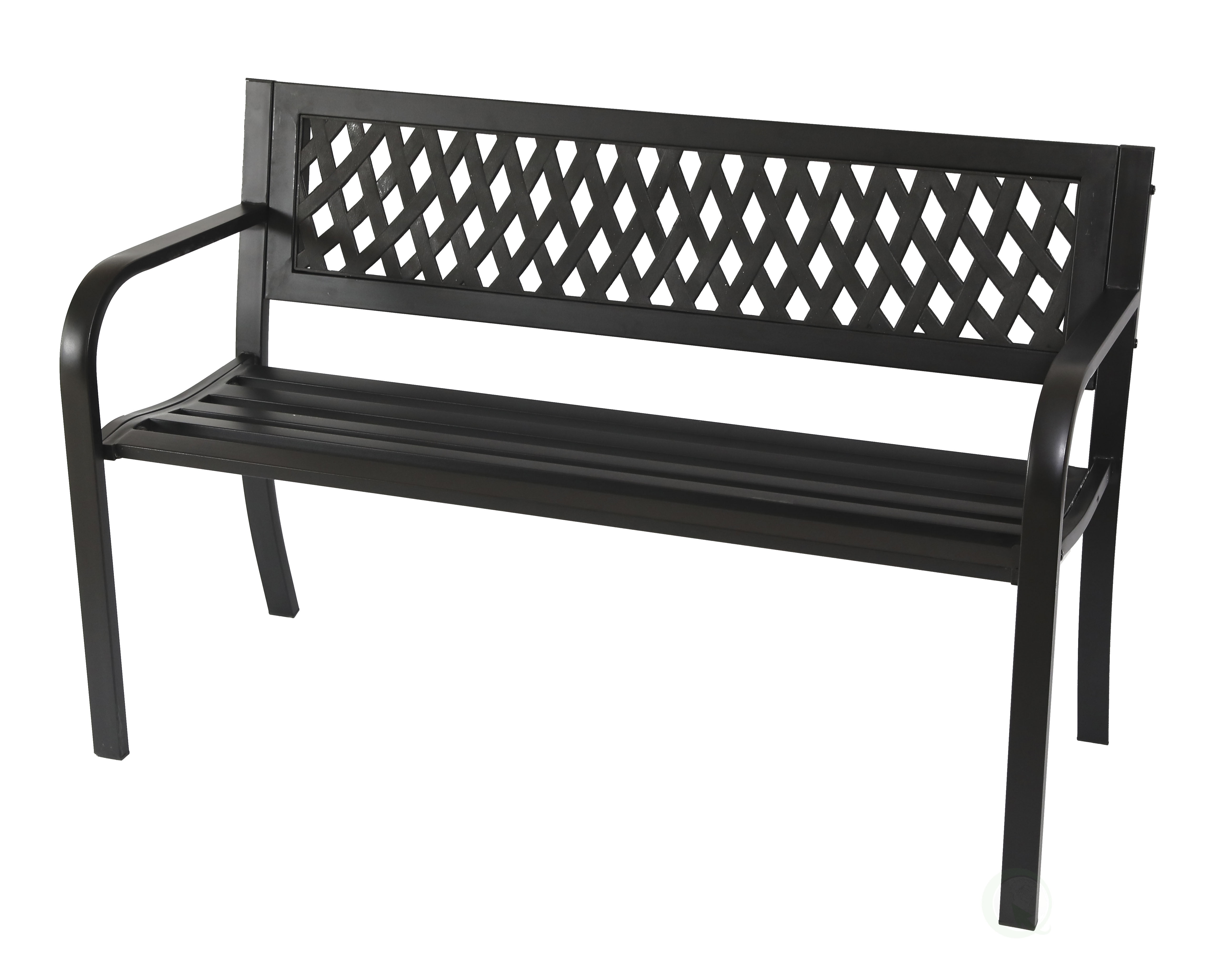 Gardenised Patio Steel 47" Park Bench For Garden Weather Resistant