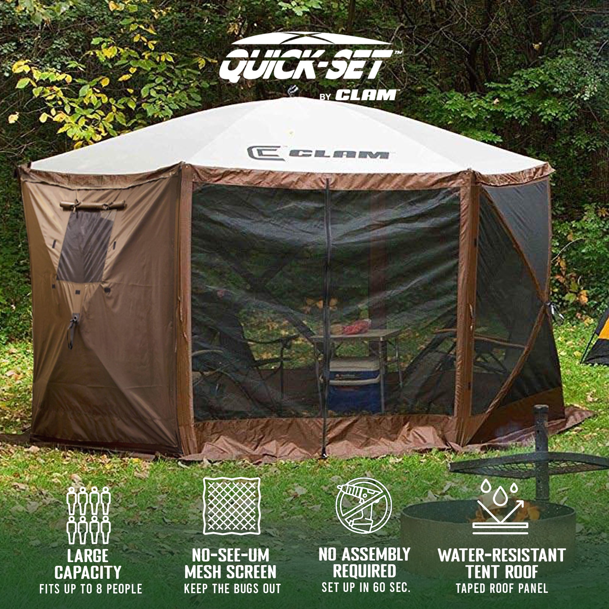 Clam Quick Set Escape Pop Up Outdoor Canopy Gazebo Shelter w 6 Wind Panels Walmart