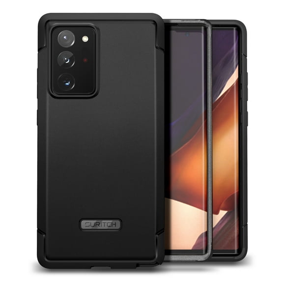 Suritch Cell Phone Case for Samsung Galaxy Note 20 Ultra, with Screen Protector, Shockproof Rugged Protective Cover,Black