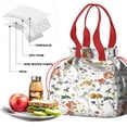 thumbnail image 4 of Pioneer Flower Floral Print Pattern Drawstring Lunch Bag Women - Drawstring Lunch Bag Insulated for Work Office - Stain-Resistant Large Lunchbags for Women with Multi-Pockets, 4 of 6