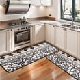 thumbnail image 3 of Kitchen Rugs Sets Of 2,Blue Geometric Flower Diamond Pattern Anti Fatigue Kitchen Mat Rugs Non Slip Washable,Decorative Kitchen Floor Mats for Kitchen,Sink,Laundry,17"x47"+17"x47", 3 of 5