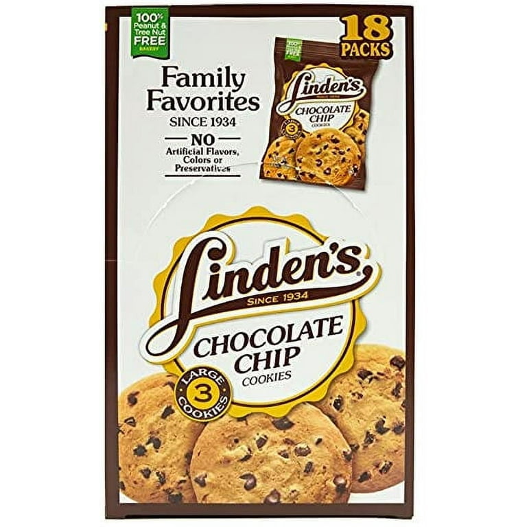 Linden CHOCOLATE CRUNCH Cookies • 18 Packs • 1.8 oz EACH  Crispy Chocolate Snack Cookies • Lunchbox / Office / Vending BULK BOX