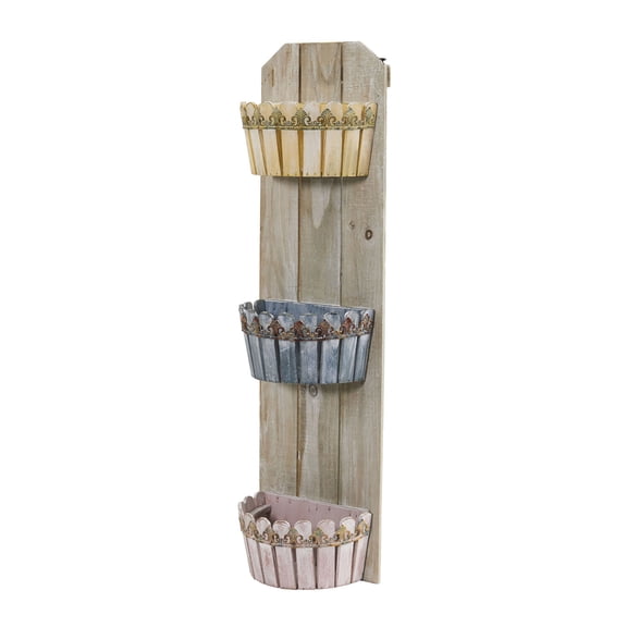 Nearly Natural 35 In. Triple Wall Planter