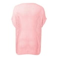 thumbnail image 6 of Xmyrz Womens Graphic T Shirts Hollow Out Beach Cover Up Short Sleeve Knitted Sweater Comfortable Casual Tops Casual Blouses, 6 of 6