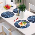 thumbnail image 6 of Ryvnso Space Light Blue Neon Stripes Round Plate Mats Dining Table Placemat Set of 4 for Holiday Decoration, 6 of 7