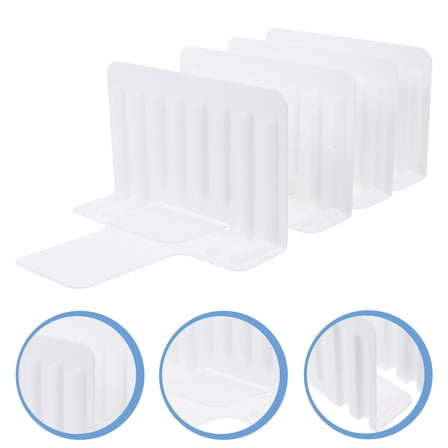GOOHOCHY Partition Plate White Plastic 4Pcs Position Adjustable Kitchen Drawer Dividers