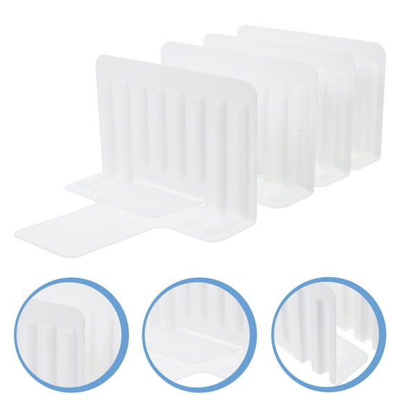 GOOHOCHY Partition Plate White Plastic 4Pcs Position Adjustable Kitchen Drawer Dividers