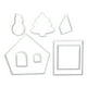 thumbnail image 1 of Set de 8 cortadores de galletas navideños con forma de casita, mini muñeco de nieve de jengibre, de plástico, para hacer galletas de chocolate caseras en la cocina o cafetería., 1 of 7