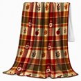 thumbnail image 2 of Rustic Autumn Farmhouse Plaid, Festive autumn celebration Scene, Warm Flannel Blanket for Ranch House and Living Room with Detailed Artwork, Art Lovers autumn celebration Gift, Festive Home Decor, 2 of 9