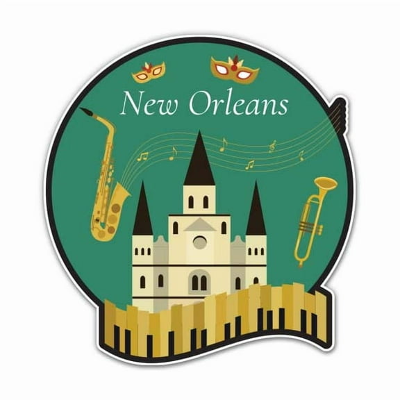 New Orleans - 3" Vinyl Sticker - For Car Laptop Water Bottle Phone - Waterproof Decal