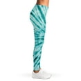 thumbnail image 4 of Turquoise Tie Dye Print Leggings, Hippie Sexy Yoga Leggings For Women., 4 of 5