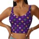 thumbnail image 1 of Balery Purple Mardi Gras Sujetadores deportivos con espalda cruzada para mujer, acolchados, sin costuras, de alto impacto, ideales para yoga, gimnasio, entrenamiento y fitness.-Large, 1 of 8