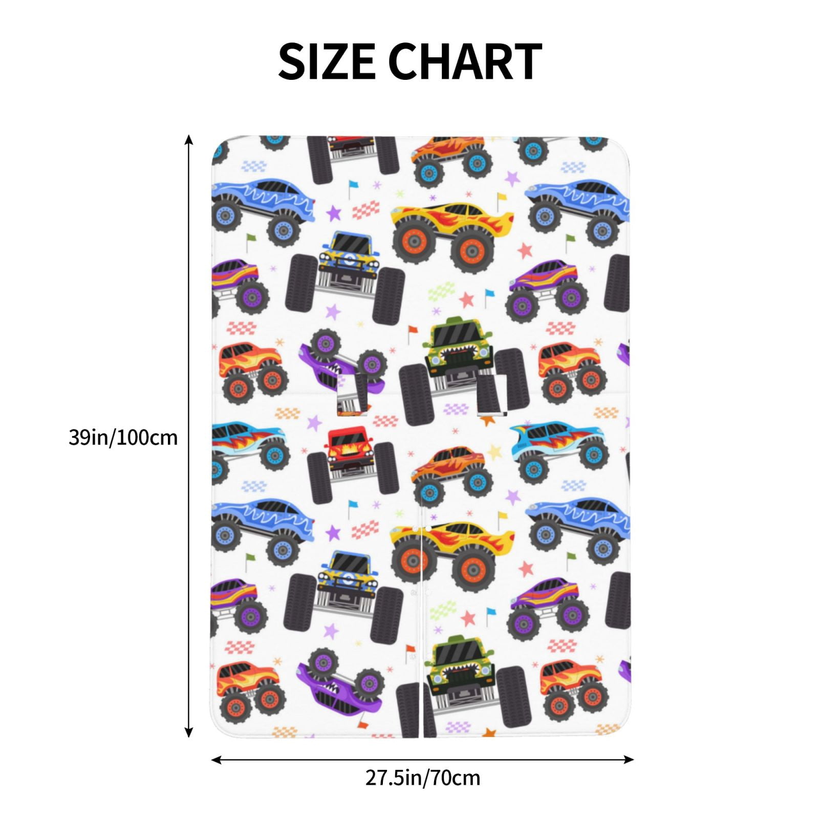 Naloa Cartoon Monster Trucks1 Baby Car Seat Cover, Breathable Baby Carrier Cover, Multiuse Baby Carrier Cover & Nursing Breastfeeding Cover