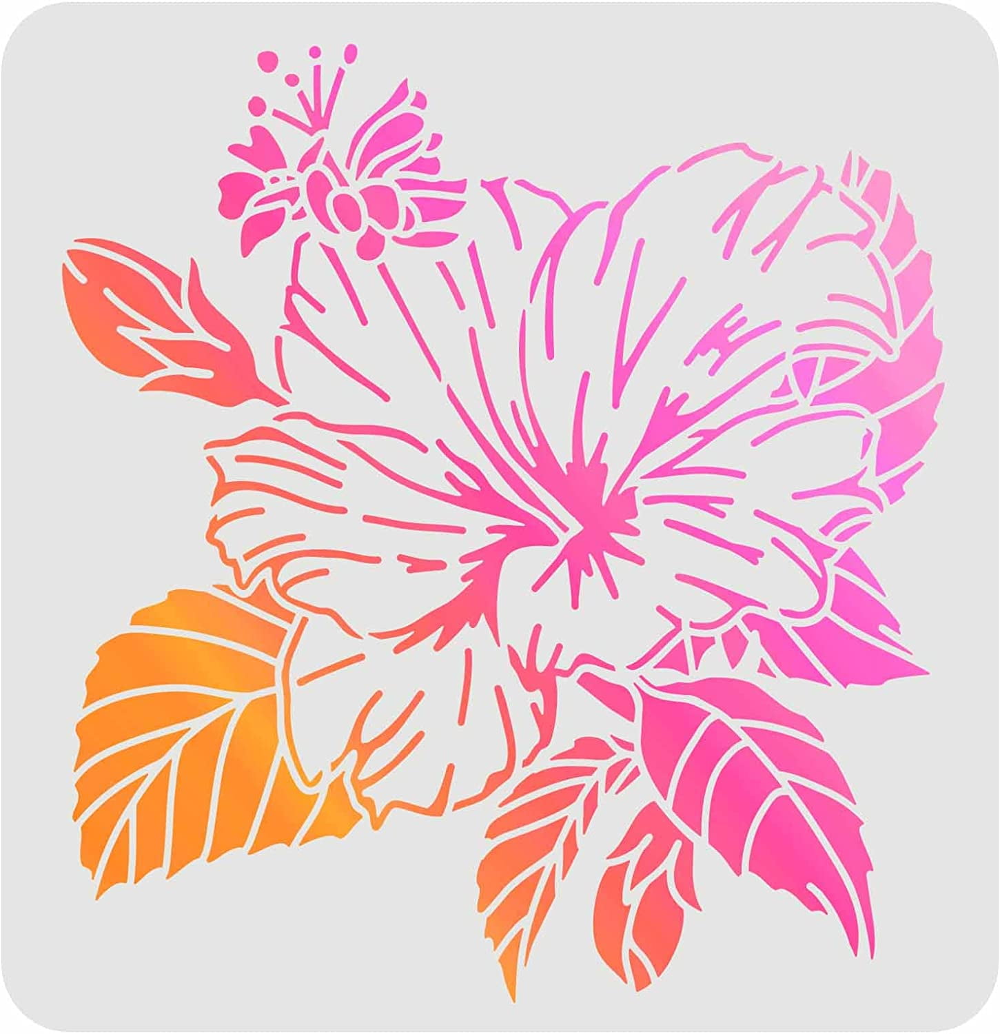 Hibiscus Drawing Painting Stencils Templates Plastic Hibiscus Stencils