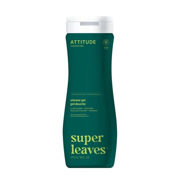 ATTITUDE super leaves, Gel Douche, Feuilles d'Olivier, 473 mL